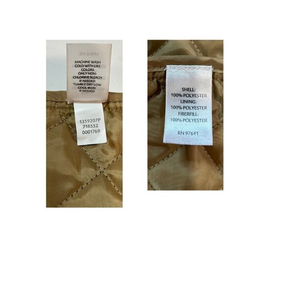 J. Jill Quilted Puffer Snap Front Vest Black with Gold Interior Size MP - Picture 5 of 8